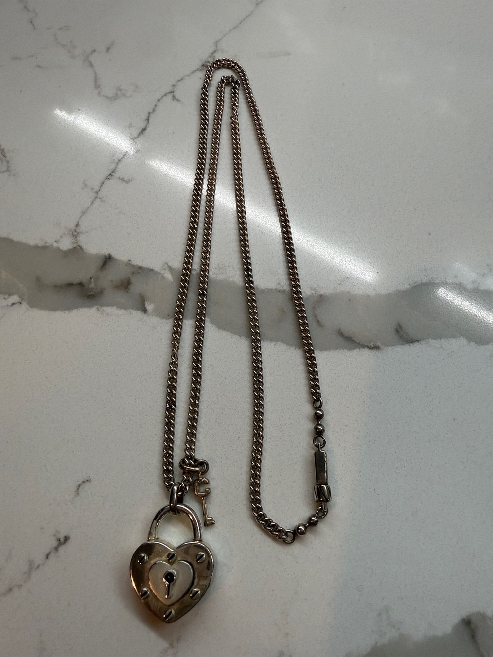 Coach sterling silver Necklace with Heart Padlock Pendant